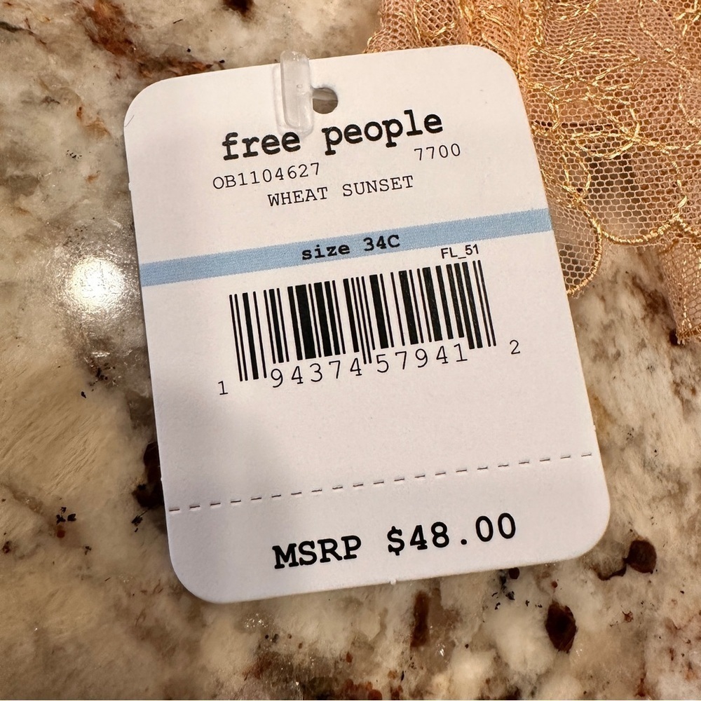 Free People Lucia underwire lace bra wheat sunset size 34 C tan cream Witchycore - Picture 9 of 10